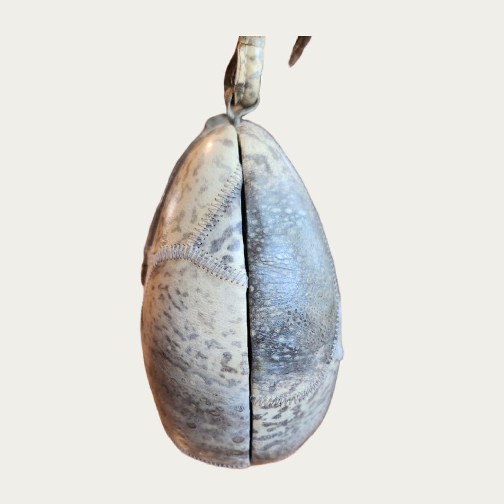 Vintage Patchwork Exotic Gray Leather Shoulder Ba… - image 5